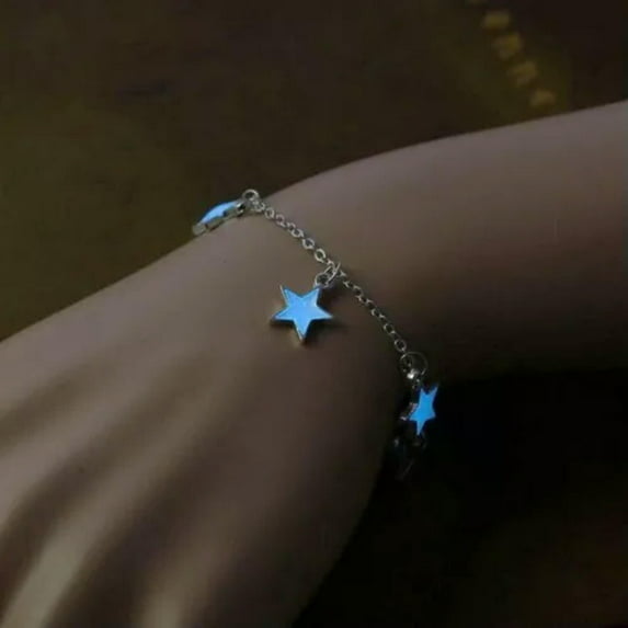 GKNET Glow in the dark Daisy Star Flower Bracelet Adjustable Bangle Women Delicate Jewelry Gift-Star Pendant