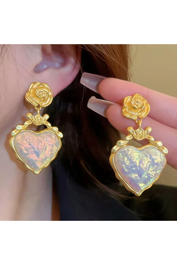 Gold Color Flower Earrings Metal Medieval Design Earrings for Women