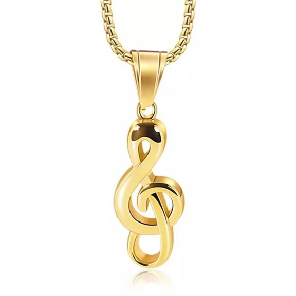GKNET Gold Small Music Note G Treble Clef Pendant Necklace Chain Music Lover Jewelry