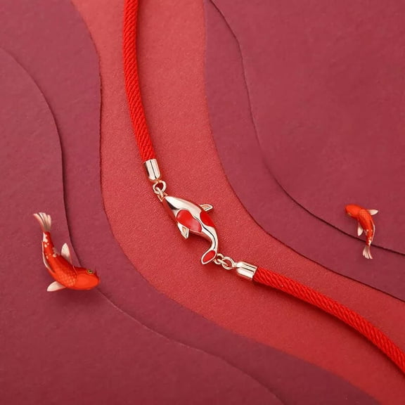 GKNET Good Luck Bracelet Braided Rope Koi Bracelet Red String Valentine Gift WY4