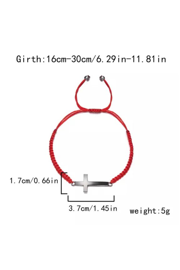 Good Luck Cross Handmade Braided Protect Bracelet Adjustable Delicate Jewelry Women Men-#3