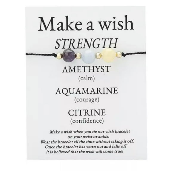 GKNET Good Luck Natural Stone Crystal Bead Handmade Braided Bracelet Adjustable Unisex-#3