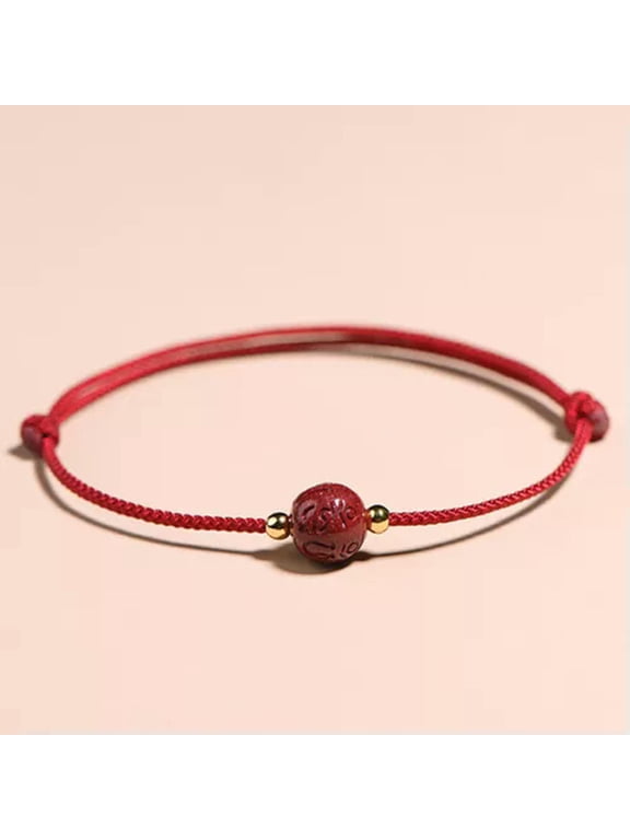 Good Luck Red Rope Anklets Women Men Cinnabar Handmade Bracelets Punk Jewelr WY4-Red