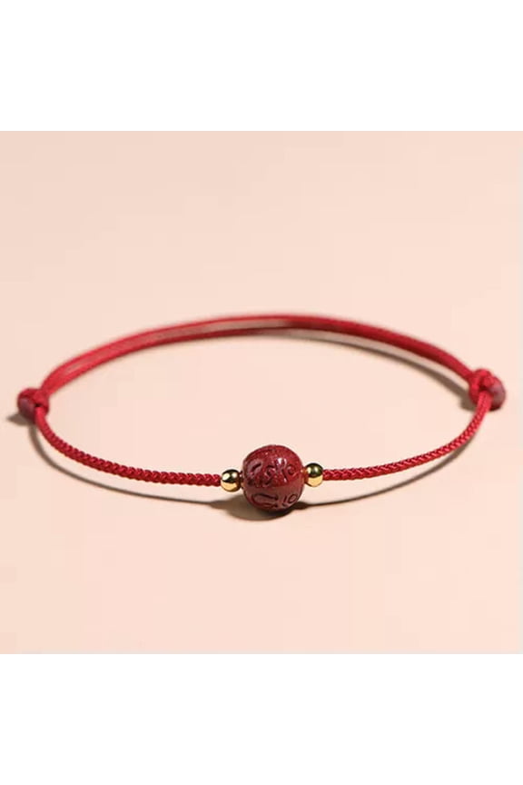 Good Luck Red Rope Anklets Women Men Cinnabar Handmade Bracelets Punk Jewelr WY4-Red