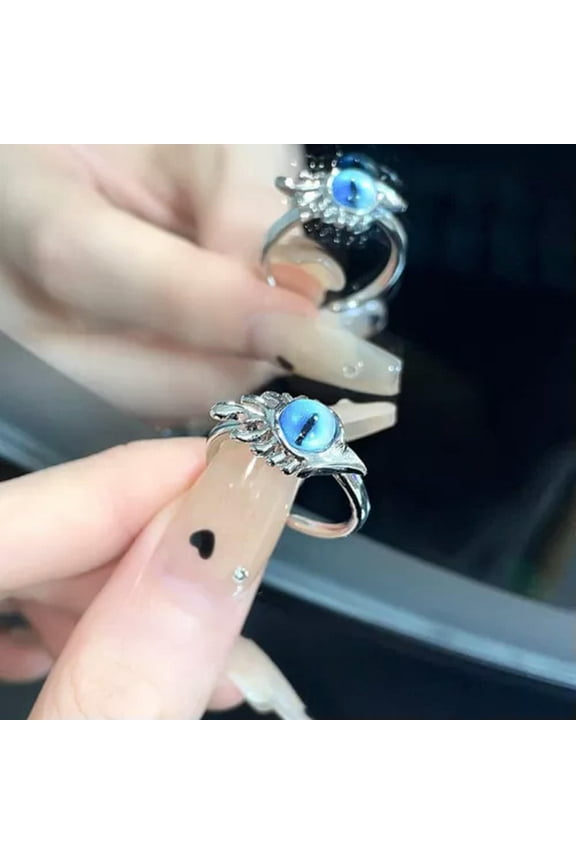 Good Luck Zircon Crystl Evil Eye Ring Adjustable Women Men Fashion Delicate Jewelry Gift-#2