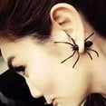 thumbnail image 2 of Gothic Halloween Black Spider Earrings - Scary Spooky Bug Ear Studs For Party Costume 2 of 6