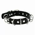 thumbnail image 1 of GKNET Gothic Punk Black PU Leather Spiked Rivet O-Ring Collar Stud Choker Necklace-Stud O-Ring 43cm, 1 of 6