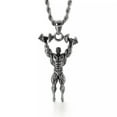 thumbnail image 1 of GKNET Gym Barbell Dumbbell Weightlifting Bodybuilding Necklace Pendant Stainless Steel-Dumbbell, 1 of 7