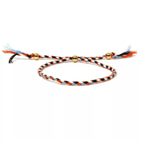 GKNET Handmade Tassel Knots Gold Color Beads Thread Rope Bracelet Ethnic Style Jewelry-A12