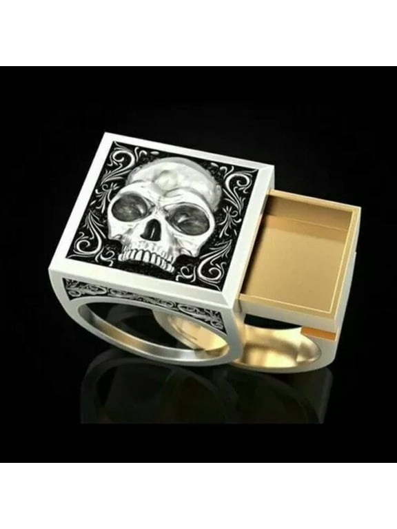 Heavy Stainless Steel Gothic Punk Biker Rings Fashion Mens Skull Delicate Jewelry Sz 6-13-#22-11