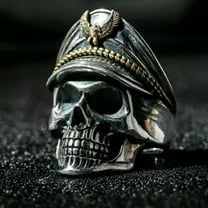 GKNET Heavy Stainless Steel Gothic Punk Biker Rings Fashion Mens Skull Delicate Jewelry Sz 6-13-#23-8