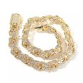 thumbnail image 1 of GKNET Hip Hop Flower Cuban Chain Necklace Bracelet 5A Zircon 8 Infinite Chain Jewelry-18 in Necklace-Gold white zircon, 1 of 9