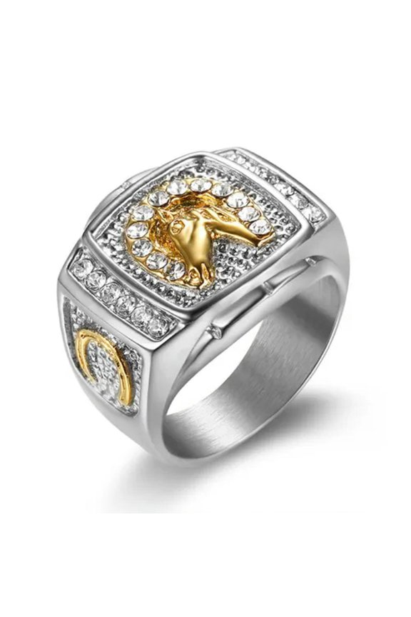 Hip Hop Stainless Steel Casting Ring 18k Real Gold Plated Finger Rings Jewelry-10-Gold-silver