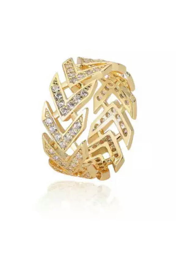 Hip Hop Vintage Full Zircon Bling Rings 18K Real Gold Plated Mens Finger Jewelry-Gold-9