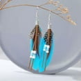 thumbnail image 1 of GKNET Hook Earrings Feather Beaded Earrings Drop Dangle Earrings Gift Beach Jewelry-blue, 1 of 9