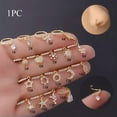 thumbnail image 1 of GKNET Huggie Dangly Crystal RING Nose Hoop-Sparkly Crystal Nose Ring Helix Ring-gold-10, 1 of 9