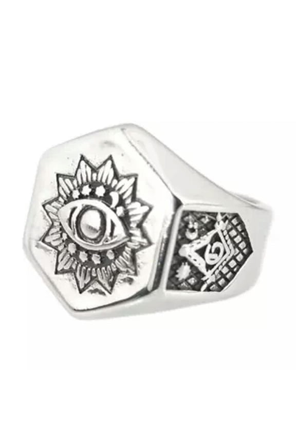 Illuminati All Seeing Eye Freemason Masonic Stainless Steel Rings Size 8-13-9
