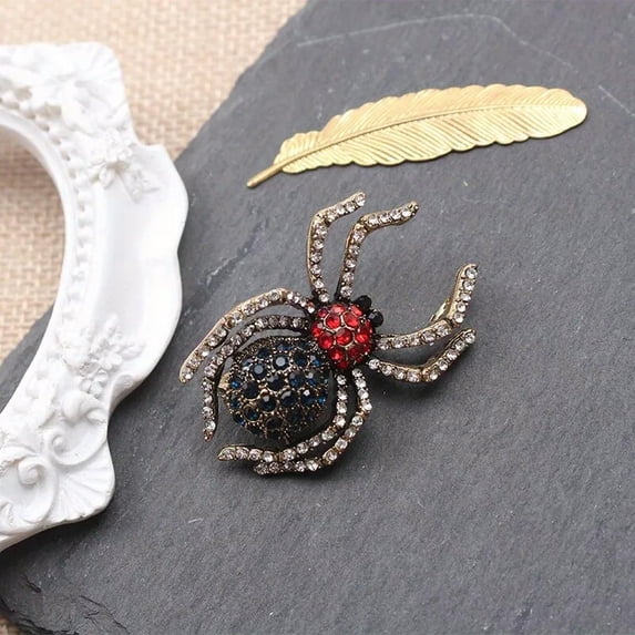 GKNET Insect Spider Brooch with Rhinestones and Realistic Insect Pin