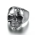 thumbnail image 1 of GKNET Irregular Big Teeth Skeleton Head Stainless Steel Locomotive Men Ring Size 8-13, 1 of 5