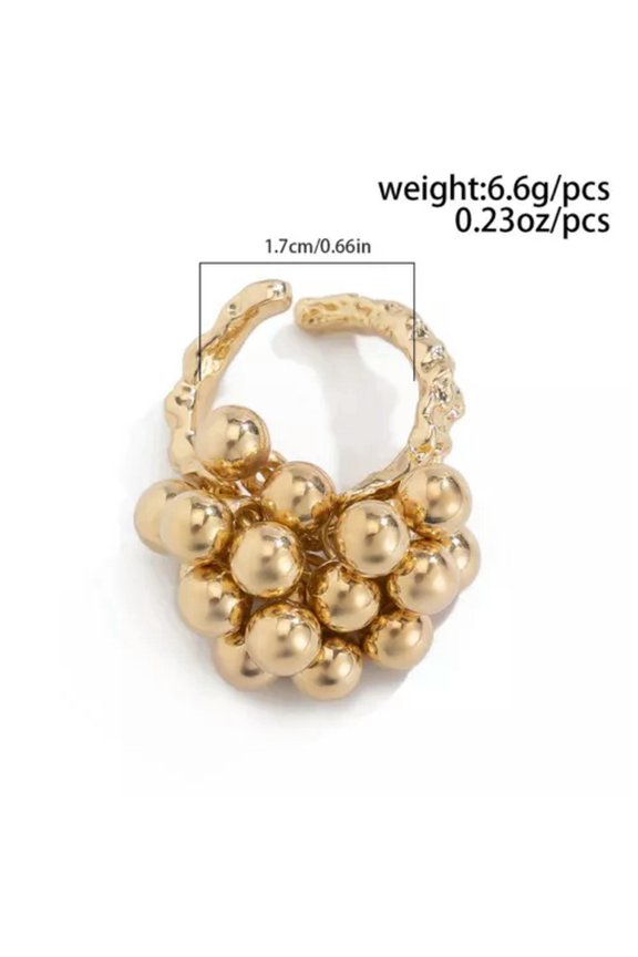Irregular Boho Big Flower Bead 3D Full Finger Open Ring Adjustable Women Jewelry-#1