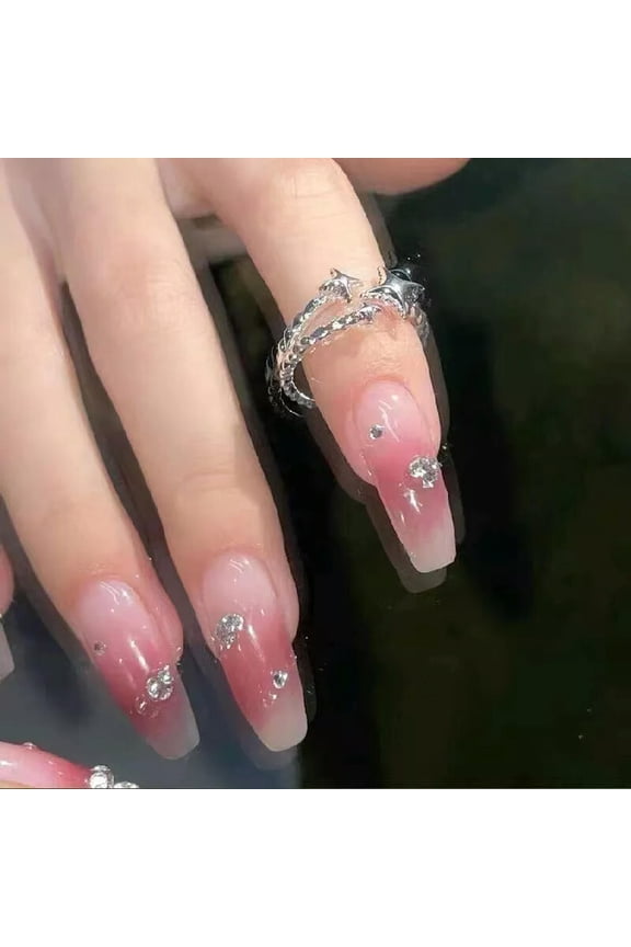 Korean Style Silver Color Ins Star Rings Simple Fashion Adjustable Finger Ri WY4