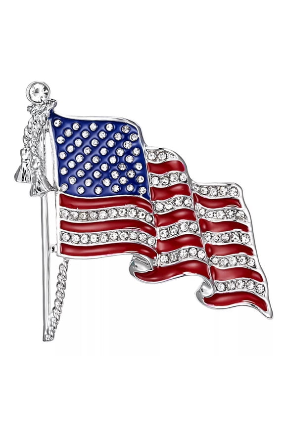 Lapel Pin Rhinestone Brooch American Flag Pins Ornament Miss