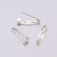 thumbnail image 1 of GKNET Lock Pin Back Brooch Badge Bar Pin for DIY Handicraft Name Label Delicate Jewelry Making-Silver-40mm（50pcs）, 1 of 8
