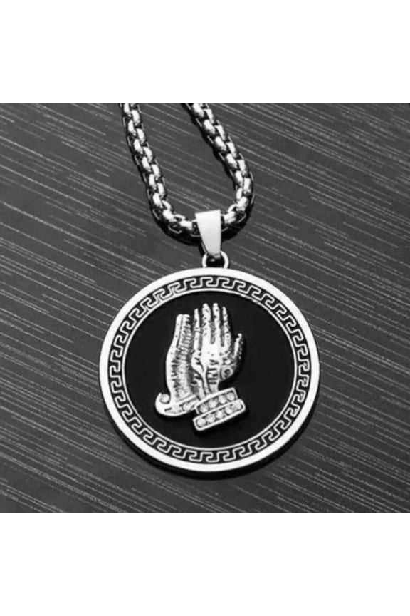 Lord's Prayer Praying Hands Pendant Religious Necklace For Men Women Chain 24"
