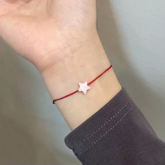 GKNET Lucky Red Rope Star Bracelets On Hand Adjustable Chain Fashion Hand Delicate Jewelry WY4-Red