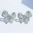 thumbnail image 1 of GKNET Luxury Cubic Zircon Flower Ear Stud Earrings Dangle Women Weddings Delicate Jewelry 2024-20.Bow, 1 of 9