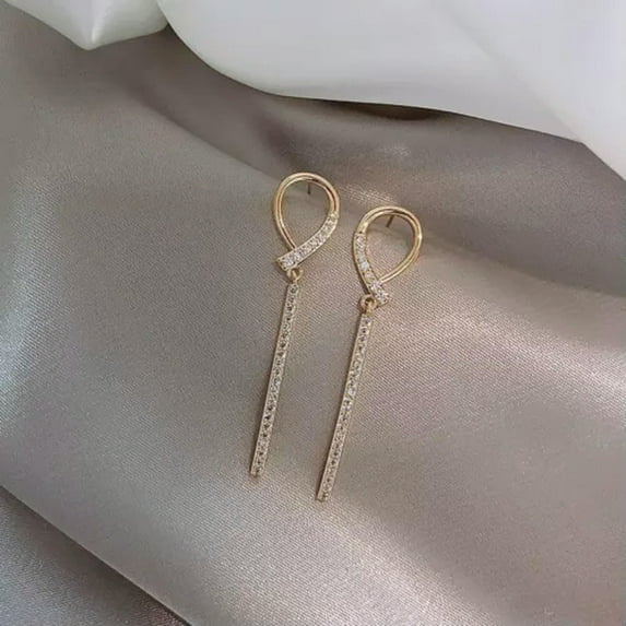 GKNET Luxury Cubic Zirconia Pearl Flower Stud Earrings Dangle Women Weddings Jewelry-16-Bow Tie
