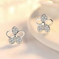 thumbnail image 1 of GKNET Luxury Cubic Zirconia Pearl Flower Stud Earrings Dangle Women Weddings Jewelry-56-Zircon #2, 1 of 9