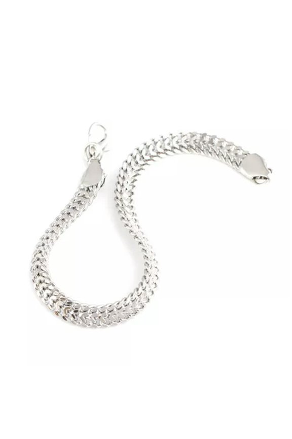 Luxury Men Stainless Steel Chain Bracelet Cuban Curb Link Hip Hop Jewelry'zo WY4-Silver