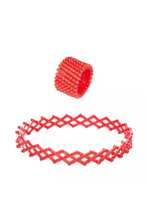 Magic 2-in-1 Crystal Zircon Ring Bracelet Adjustable Charm Women Men Jewellery-#2