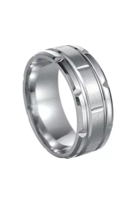 Men/Women Fashion Stainless Steel Wedding Ring Titanium Engagement Band Jewelry-silver-11