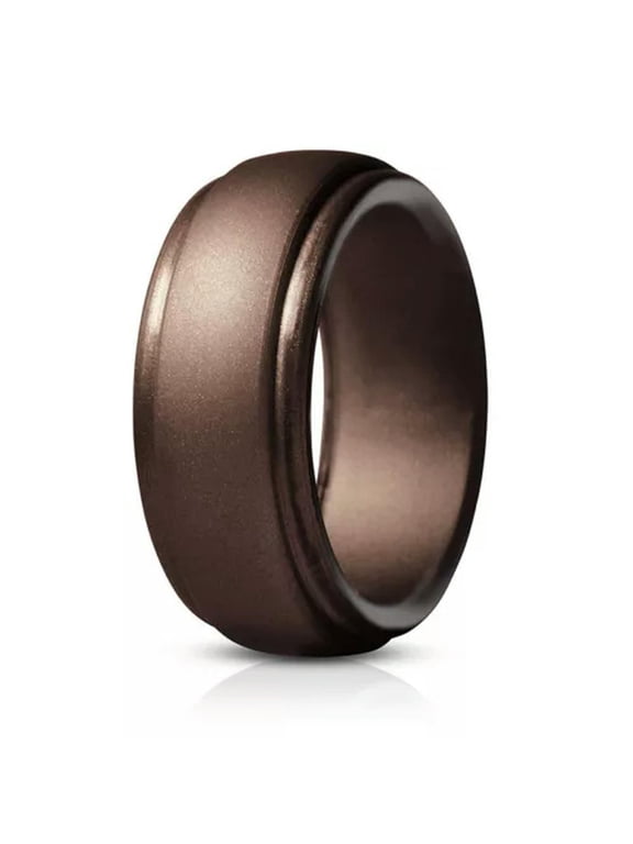 Men Women Outdoor Sports Silicone Ring Rubber Band Finger Ring Glitter Trendy/-bronze-7