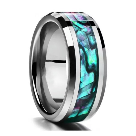 GKNET Men Women Silver Gold Stainless Steel Ring Titanium Wedding Engagement Ring Gift-silver-8