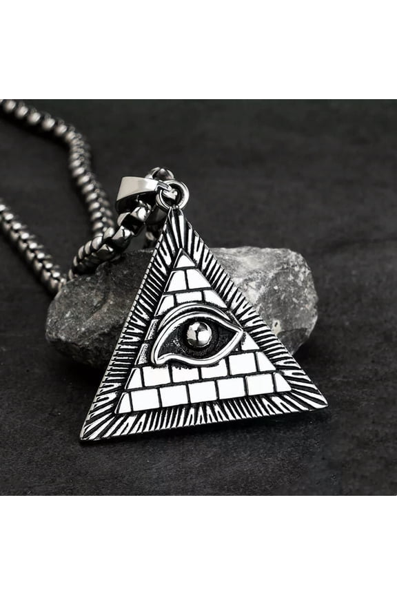 Men's Egyptian Pyramids Eye of Horus Pendant Necklace Punk Hip Hop Rock Jewelry