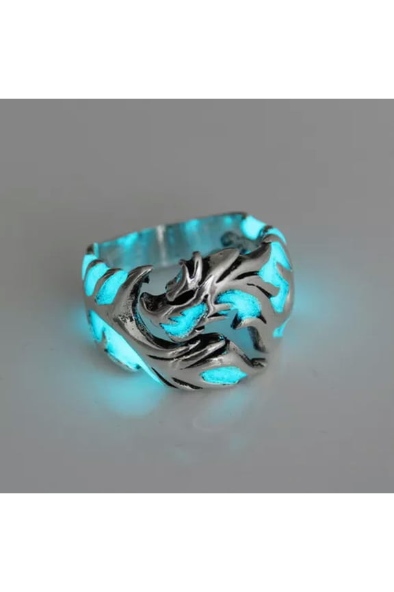 Men's Fashion Dragon Ring Dragon Pattern Luminous Opening Adjustable Finger WY4-A2