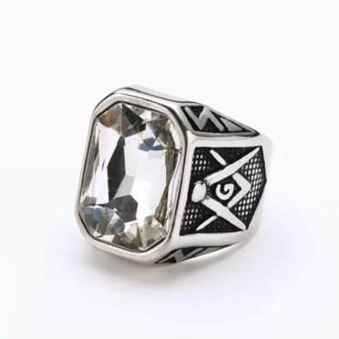 Masonic Ring For Men - Freemasonry Symbol - Stainless Steel AG Retro Punk Style