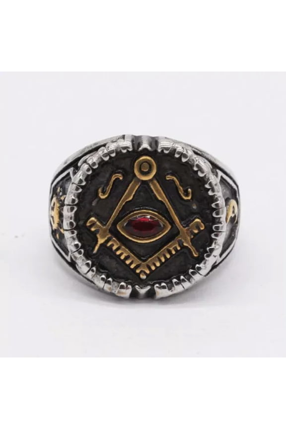 Men's Personalized Vintage Freemason Masonic Stainless Steel Rings Size 7-12