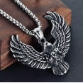 thumbnail image 1 of GKNET Men's Silver Winged Eagle Pendant Necklace Punk Rock Biker Delicate Jewelry Chain 24", 1 of 4