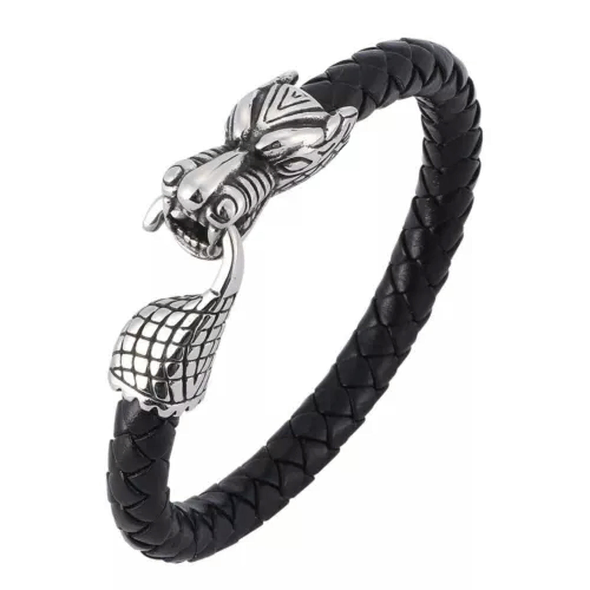 Cupimatch Collana Uomo Con Ciondolo Testa Di Drago In Acciaio Inox, Argento E Blu, Catena 56 Cm, Stile Gothic Biker - 3