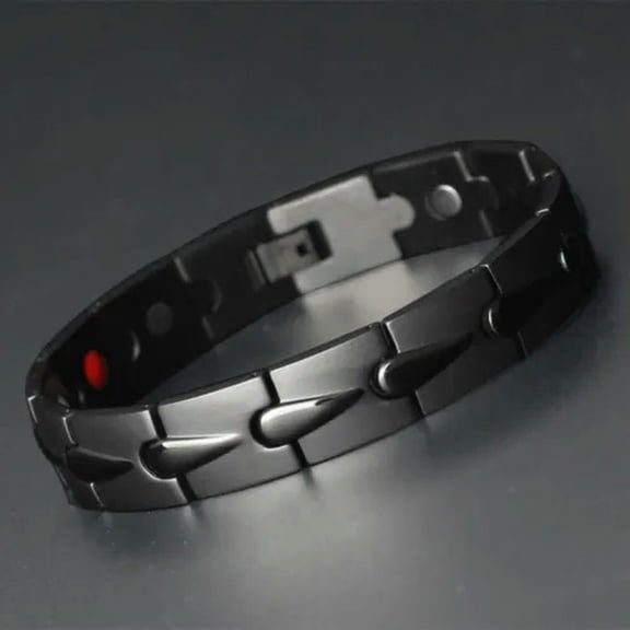 GKNET Mens Black Titanium Therapy Energy Bracelet 4-Elements Powerful Magnets Bangle