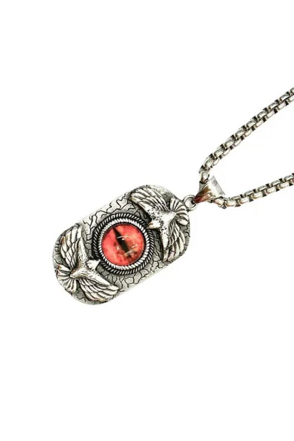Mens Dog Tag Aztec Evil Eye Eagle Pendant Necklace Stainless Steel Chain