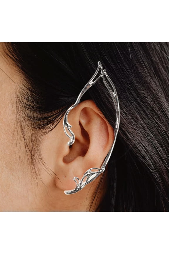 Mens Elf Ear Cuffs, 2 Pairs Clip on Earrings for Cosplay