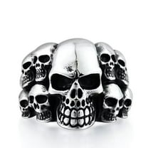 GKNET Mens Gothic Goth Punk Biker Skull Ring for Men Stainless Steel Size 7-13-11