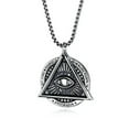 thumbnail image 1 of GKNET Mens Illuminati Masonic All Seeing Eye Pendant Necklace Stainless Steel-default, 1 of 8