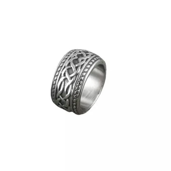 GKNET Mens Irish Celtic Love Infinity Knot Ring Band Stainless Steel Size 8-15-12-Silver