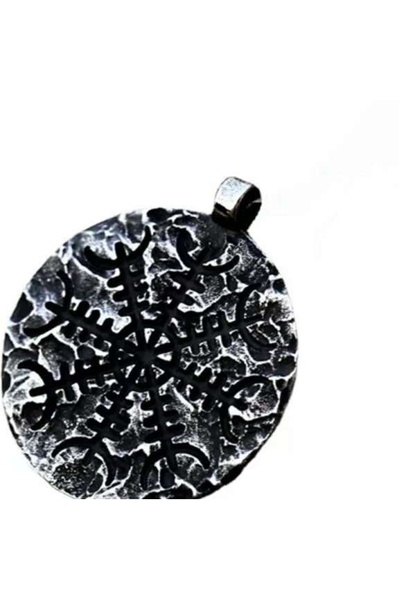 Mens Norse Nordic Viking Helm of Awe Vegvisir Compass Pendant Necklace